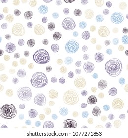 Dark Blue, Yellow vector seamless doodle blurred pattern. Sketchy doodles with flowers on blurred background. Elegant pattern for a brand book.