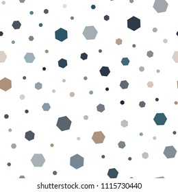 Dark Blue, Yellow vector seamless template in hexagonal style. Illustration with set of colorful hexagons. Pattern for texture of wallpapers.