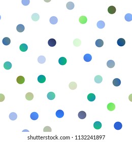Dark Blue, Yellow vector seamless background with bubbles. Illustration with set of shining colorful abstract circles. Completely new template for your brand book.