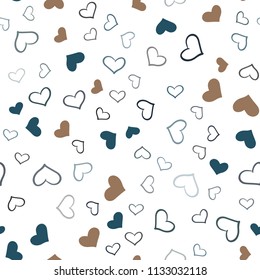 Dark Blue, Yellow vector seamless background with hearts. Illustration with hearts in love concept for valentine's day. Pattern can be used for valentine's ad, booklets.