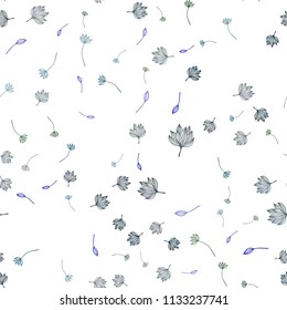 Dark Blue, Yellow vector seamless hand painted pattern. leaves on blurred abstract background with gradient. The best blurred design for your business.