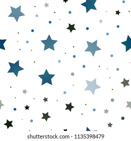 Dark Blue, Yellow vector seamless template with sky stars. Modern geometrical abstract illustration with stars. The pattern can be used for wrapping gifts.
