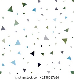 Dark Blue, Yellow vector seamless background with triangles. Decorative design in abstract style with triangles. Pattern can be used for websites.