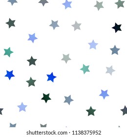 Dark Blue, Yellow vector seamless texture with beautiful stars. Glitter abstract illustration with colored stars. Best design for your ad, poster, banner.