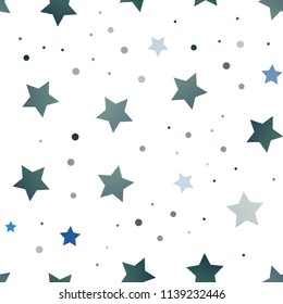 Dark Blue, Yellow vector seamless cover with small and big stars. Modern geometrical abstract illustration with stars. The pattern can be used for websites.