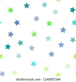 Dark Blue, Yellow vector seamless texture with beautiful stars. Stars on blurred abstract background with gradient. The pattern can be used for new year ad, booklets.