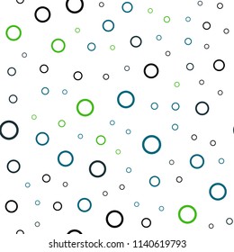 Dark Blue, Yellow vector seamless texture with disks. Abstract illustration with colored bubbles in nature style. Pattern can be used for futuristic ad, booklets.