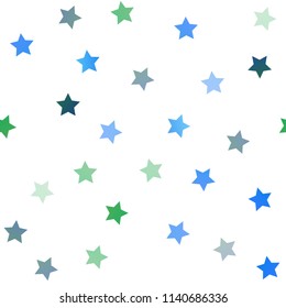 Dark Blue, Yellow vector seamless background with colored stars. Modern geometrical abstract illustration with stars. The pattern can be used for wrapping gifts.