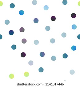 Dark Blue, Yellow vector seamless background with bubbles. Glitter abstract illustration with blurred drops of rain. New design for ad, poster, banner of your website.