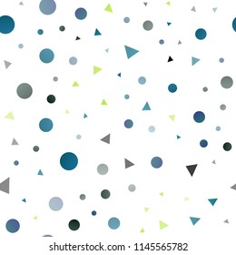 Dark Blue, Yellow vector seamless template with crystals, circles. Beautiful illustration with circles, triangles in nature style. Trendy design for wallpaper, fabric makers.