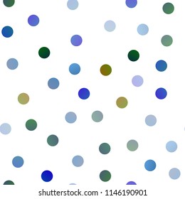 Dark Blue, Yellow vector seamless background with bubbles. Glitter abstract illustration with blurred drops of rain. The pattern can be used for aqua ad, booklets.