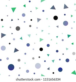 Dark Blue, Yellow vector seamless background with triangles, circles. Modern abstract illustration with colorful dots, lines. Template for business cards, websites.