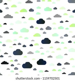 Dark Blue, Yellow vector seamless pattern with clouds. Colorful illustration with abstract clouds. Design for textile, fabric, wallpapers.