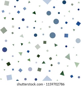 Dark Blue, Yellow vector seamless background with triangles, circles, cubes. Abstract illustration with colorful dots, lines, cubes. Pattern for trendy fabric, wallpapers.
