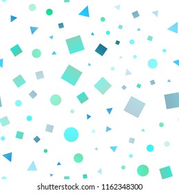 Dark Blue, Yellow vector seamless template with crystals, circles, squares. Circles, lines, rhombus with colorful gradient. Pattern for design of window blinds, curtains.