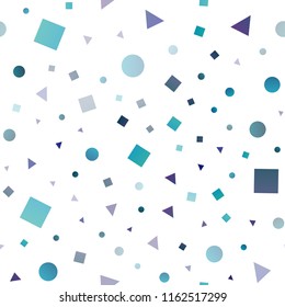 Dark Blue, Yellow vector seamless background with triangles, circles, cubes. Abstract illustration with colorful dots, lines, cubes. Trendy design for wallpaper, fabric makers.