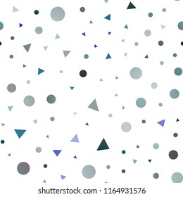 Dark Blue, Yellow vector seamless background with triangles, circles. Beautiful illustration with circles, triangles in nature style. Design for textile, fabric, wallpapers.