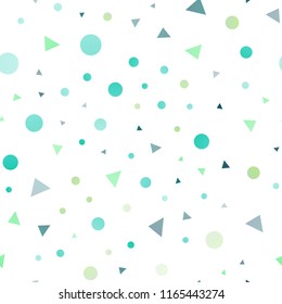 Dark Blue, Yellow vector seamless cover in polygonal style with circles. Glitter abstract illustration with spheres, triangular lines. Template for business cards, websites.