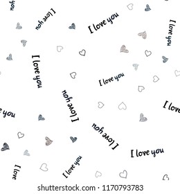 Dark Blue, Yellow vector seamless template with doodle hearts. Blurred decorative design in doodle style with hearts. Beautiful design for your business advert of anniversary.