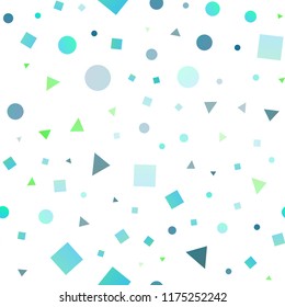 Dark Blue, Yellow vector seamless backdrop with lines, circles, rhombus. Decorative design in abstract style with lines, dots, cubes. Template for business cards, websites.