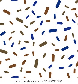 Dark Blue, Yellow vector seamless background with straight lines. Glitter abstract illustration with colored sticks. Pattern for ads, posters, banners.