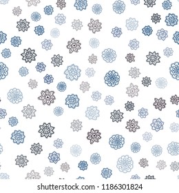 Dark Blue, Yellow vector seamless texture with colored snowflakes. Shining colored illustration with snow in christmas style. Template for business cards, websites.