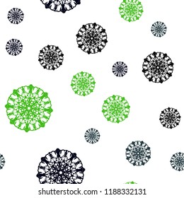 Dark Blue, Yellow vector seamless layout with bright snowflakes. Snow on blurred abstract background with gradient. Pattern for design of fabric, wallpapers.