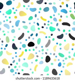Dark Blue, Yellow vector seamless pattern with spheres. Blurred decorative design in abstract style with bubbles. Template for business cards, websites.