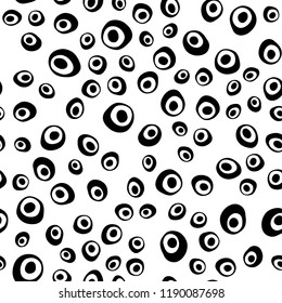 Dark Blue, Yellow vector seamless layout with circle spots. Illustration with set of shining colorful abstract circles. Pattern for trendy fabric, wallpapers.