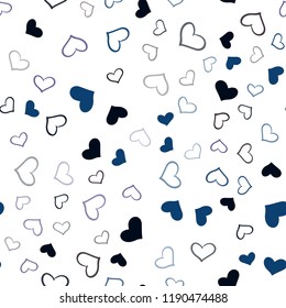 Dark Blue, Yellow vector seamless texture with lovely hearts. Illustration with hearts in love concept for valentine's day. Pattern for carnival, festival romantic leaflets.