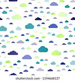 Dark Blue, Yellow vector seamless cover with clouds. Colorful illustration with abstract clouds. Pattern for design of fabric, wallpapers.