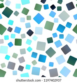 Dark Blue, Yellow vector seamless background with rectangles. Rectangles on abstract background with colorful gradient. Pattern for commercials.