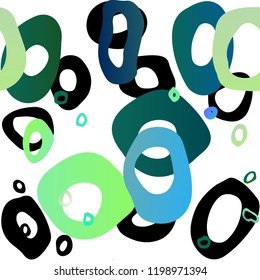 Dark Blue, Yellow vector seamless layout with circle spots. Colorful illustration with blurred circles in nature style. Pattern for design of window blinds, curtains.