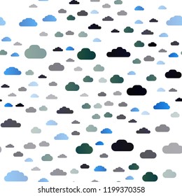 Dark Blue, Yellow vector seamless texture with cloudy sky. Colorful illustration consisted of abstract clouds. Pattern for trendy fabric, wallpapers.