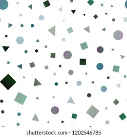 Dark Blue, Yellow vector seamless cover in polygonal style with circles. Abstract illustration with colorful dots, lines, cubes. Design for textile, fabric, wallpapers.