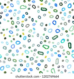 Dark Blue, Yellow vector seamless layout with circle spots. Glitter abstract illustration with blurred drops of rain. Design for textile, fabric, wallpapers.