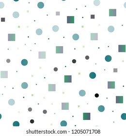Dark Blue, Yellow vector seamless texture with disks, rectangles. Colorful gradient with circles, rectangles on abstract backdrop. Design for textile, fabric, wallpapers.