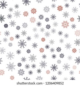 Dark Blue, Yellow vector seamless layout with bright snowflakes. Decorative shining illustration with snow on abstract template. Trendy design for wallpaper, fabric makers.