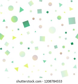 Dark Blue, Yellow vector seamless layout with circles, lines, rectangles. Circles, lines, rhombus with colorful gradient. Trendy design for wallpaper, fabric makers.