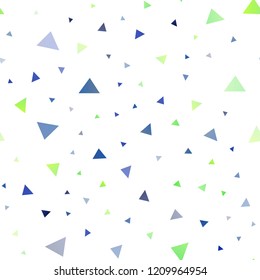 Dark Blue, Yellow vector seamless background with triangles. Triangles on abstract background with colorful gradient. Modern template for your landing page.