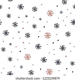 Dark Blue, Yellow vector seamless texture with colored snowflakes. Glitter abstract illustration with crystals of ice. Pattern for design of fabric, wallpapers.