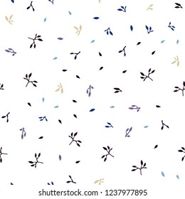Dark Blue, Yellow vector seamless doodle layout with leaves. New colorful illustration in doodle style with leaves. Pattern for design of window blinds, curtains.