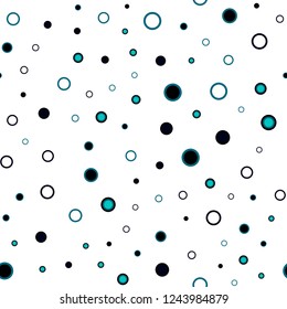 Dark Blue, Yellow vector seamless texture with disks. Glitter abstract illustration with blurred drops of rain. Trendy design for wallpaper, fabric makers.