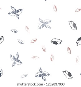 Dark Blue, Yellow vector seamless elegant pattern with leaves. Brand new colored illustration in blurry style with leaves. Pattern for design of fabric, wallpapers.