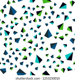 Dark Blue, Yellow vector seamless, isometric layout with lines, triangles. Triangles on abstract background with colorful gradient. Pattern for design of fabric, wallpapers.
