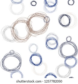 Dark Blue, Yellow vector seamless background with bubbles. Beautiful colored illustration with blurred circles in nature style. Design for textile, fabric, wallpapers.