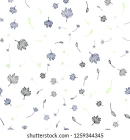 Dark Blue, Yellow vector seamless doodle cover. New colorful illustration in doodle style with leaves. A new texture for your design.