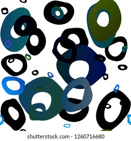 Dark Blue, Yellow vector seamless layout with circle spots. Colorful illustration with blurred circles in nature style. Template for business cards, websites.