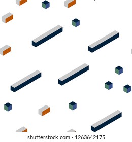 Dark Blue, Yellow vector seamless, isometric layout with lines, rectangles. Modern abstract illustration with colorful rectangles. Pattern for design of fabric, wallpapers.