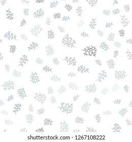 Dark Blue, Yellow vector seamless doodle layout with leaves, branches. Abstract illustration with leaves, branches in doodles style. Pattern for trendy fabric, wallpapers.